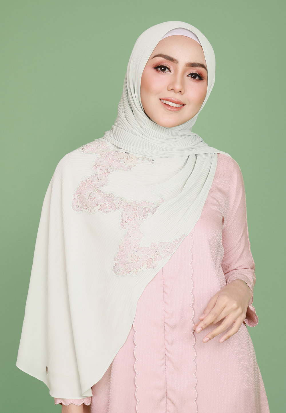 SHAWL PRETTY PLEATS LACE DIAMOND 298